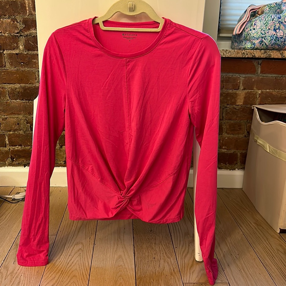 Pink long-sleeve Athleta top